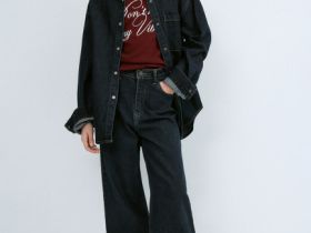 Джинсы Wide leg для девочек, Синий