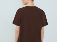 Футболка с вышивкой, Коричневый