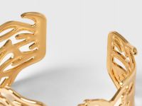 Браслет-кафф с имитацией коралла, Золотой