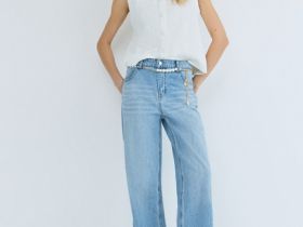 Трикотажный жилет с флоральной вышивкой, Белый