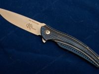 Складной нож CRKT Ripple Blue, сталь Acuto 440, рукоять нержавеющая сталь 420J2