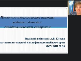 Международный вебинар «Психолого-педагогические аспекты работы с детьми с гиподинамическим синдромом»