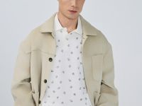 Поло с принтом, Белый