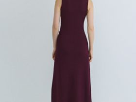 Вязаное платье с расклёшенной юбкой, Фиолетовый