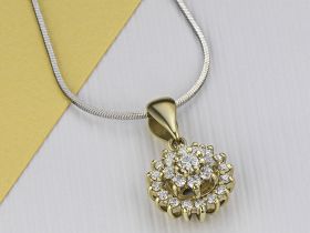 Подвеска из желтого золота с бриллиантами э0301пд07163600