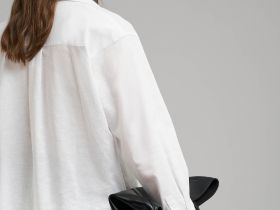Свободная рубашка изо льна и хлопка