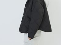 Стёганая куртка с капюшоном, Черный