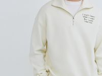 Толстовка с воротником-стойкой на молнии, Белый