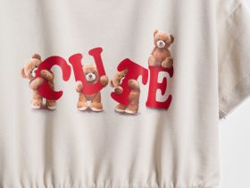 Трикотажное платье для девочек, Бежевый