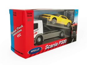 92662-2GW(D) Игрушечные машинки Welly Грузовик Scania, Chevrolet Camaro ZL1