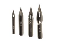 Набор для каллиграфии "Сонет", 4 остроконечных пера, прямой деревянный держатель, блистер