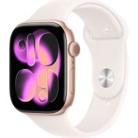 Умные часы Apple Watch Series 11 46 мм «Розовое золото», с розовым спортивным ремешком M/L