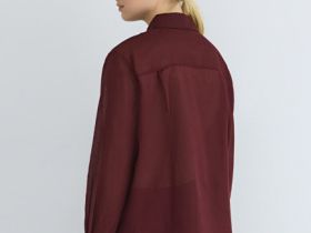 Полупрозрачная рубашка из хлопка и рами, Фиолетовый