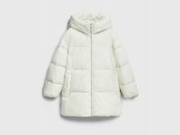 Утеплённая стёганая куртка с капюшоном, Бежевый