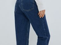 Прилегающие джинсы Mom, Синий