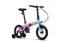 Детский велосипед Maxiscoo S007 Pro 14, год 2024, цвет Розовый-Синий