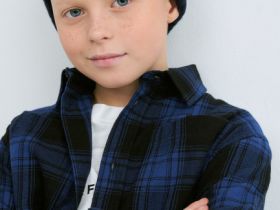 Рубашка из фланели для мальчиков, Голубой