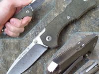 Нож складной Hide Folder, Green Micarta Scales, Crucible CPM® S30V™, Tommaso Rumici Design 7.5 см.