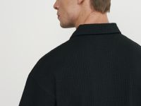 Поло из жатого хлопка, Черный