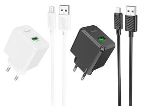 Сетевое зарядное устройство Hoco (CS12A) Ocean USB PD 18W + кабель USB/Type-C 1m (белый)