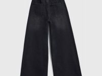Широкие джинсы для девочек, Черный