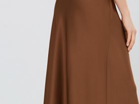 Сатиновая юбка А-силуэта, Оранжевый