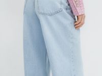 Свободные джинсы со средней посадкой, Голубой