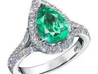 Кольцо из белого золота с изумрудом э4767кц08220602