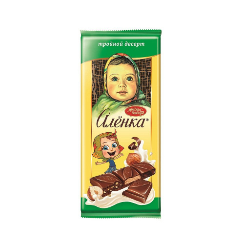 Шоколад Аленка с начинкой Тройной десерт, Красный Октябрь, 90 гр.