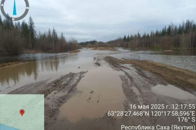 Подтопление участков трассы «Вилюй» в Якутии не повлияло на движение транспорта / ЯСИА   Республика Саха (Якутия)