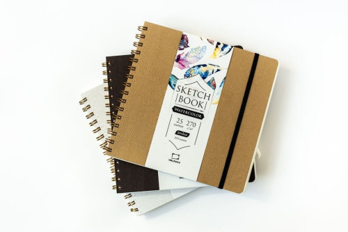 Скетчбук для акварели Малевичъ "Wood" Torchon 21х21 см 25 л 270 г