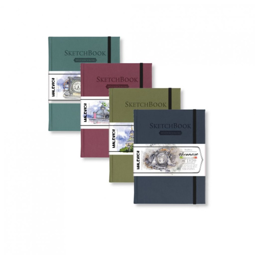 Скетчбук для акварели Малевичъ "Veroneze" А5 20 л 300 г, 70% хлопок,, серо-бирюзовый