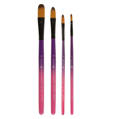 Кисть двухцветная синтетика № 2 овальная "Decola"