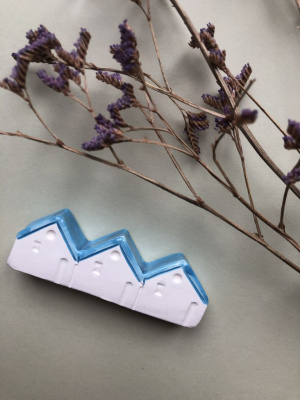 Подставка под кисти "Домики с голубыми крышами" 7,5х3,5 см