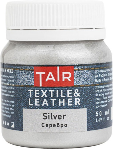 Акрил по ткани Таир 50 мл, Серебро
