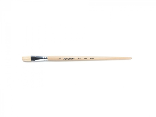 Кисть щетина №18 плоская Roubloff "1622" длинная ручка п/лак