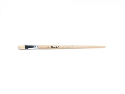 Кисть щетина №18 плоская Roubloff "1622" длинная ручка п/лак