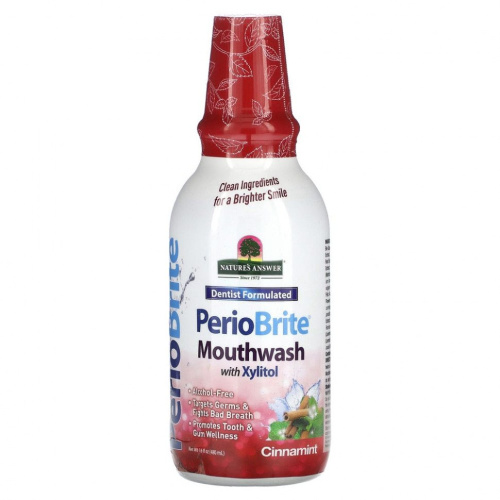 Nature's Answer, PerioBrite, натуральный ополаскиватель для полости рта, корица и мята, 480 мл (16 жидк. унций)