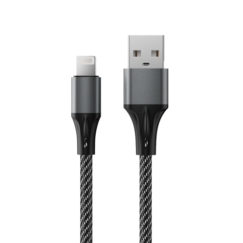 Кабель Accesstyle AL24-F100M USB-Lighting 1м Black-Gray