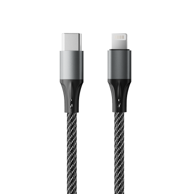 Кабель Accesstyle CL30-F100M Type C-Lighting 1м Black-Gray