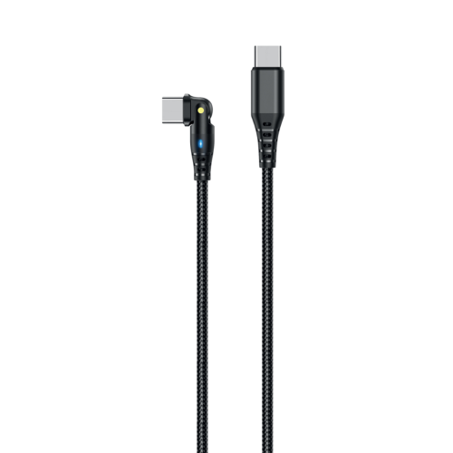 Кабель Stellarway USB-С/C 3A,  1м, нейлоновый с поворотом