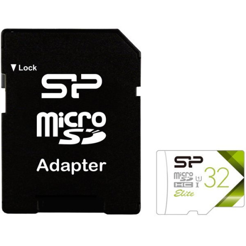 Карта памяти 32GB Silicon Power SP032GBSTHBU1V21SP Elite microSDHC Class 10 UHS-I (SD адаптер) Colorful