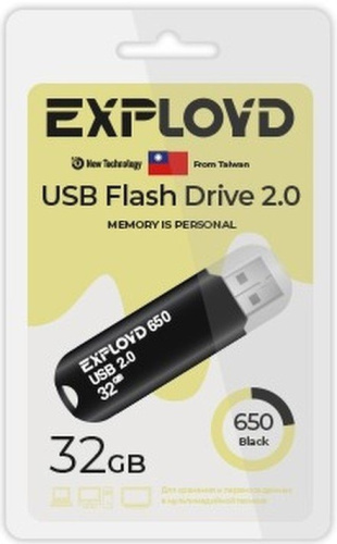 Накопитель USB 2.0 32GB Exployd EX-32GB-650-Black 650, чёрный