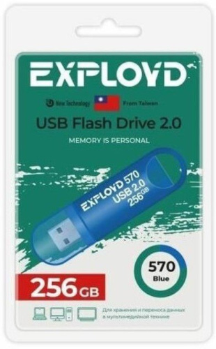 Накопитель USB 2.0 256GB Exployd EX-256GB-570-Blue 570 синий