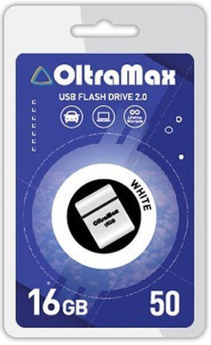 Накопитель USB 2.0 16GB OltraMax OM016GB-mini-50-W 50, белый