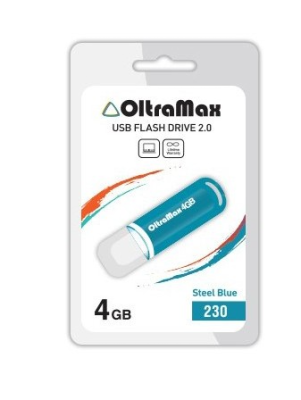 Накопитель USB 2.0 4GB OltraMax OM-4GB-230-St Blue 230 стальной синий