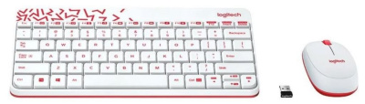 Клавиатура и мышь Wireless Logitech MK240 920-008160 white/Red