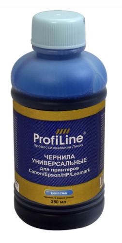 Чернила ProfiLine PL_INK_U_C/E/H/L_LC_250ml для принтеров Canon/Epson/HP/Lexmark универсальные на водной основе Light Cyan 250 мл