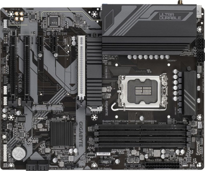 Материнская плата ATX GIGABYTE Z790 D AX (LGA1700, Intel Z790, 4*DDR5 (7600), 4*SATA 6G RAID, 3*M2, 3*PCIe, 2.5Glan, WiFi, BT, HDMI, DP, 5*USB 3.2, US