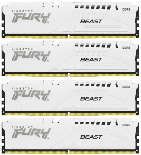 Модуль памяти DDR5 64GB (4*16GB) Kingston FURY KF560C40BWK4-64 Beast White XMP PC5-48000 6000MHz 1RX8 CL40 1.35V 288-pin 16Gbit